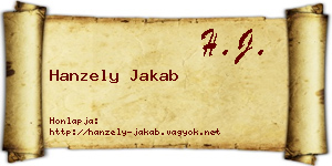 Hanzely Jakab névjegykártya